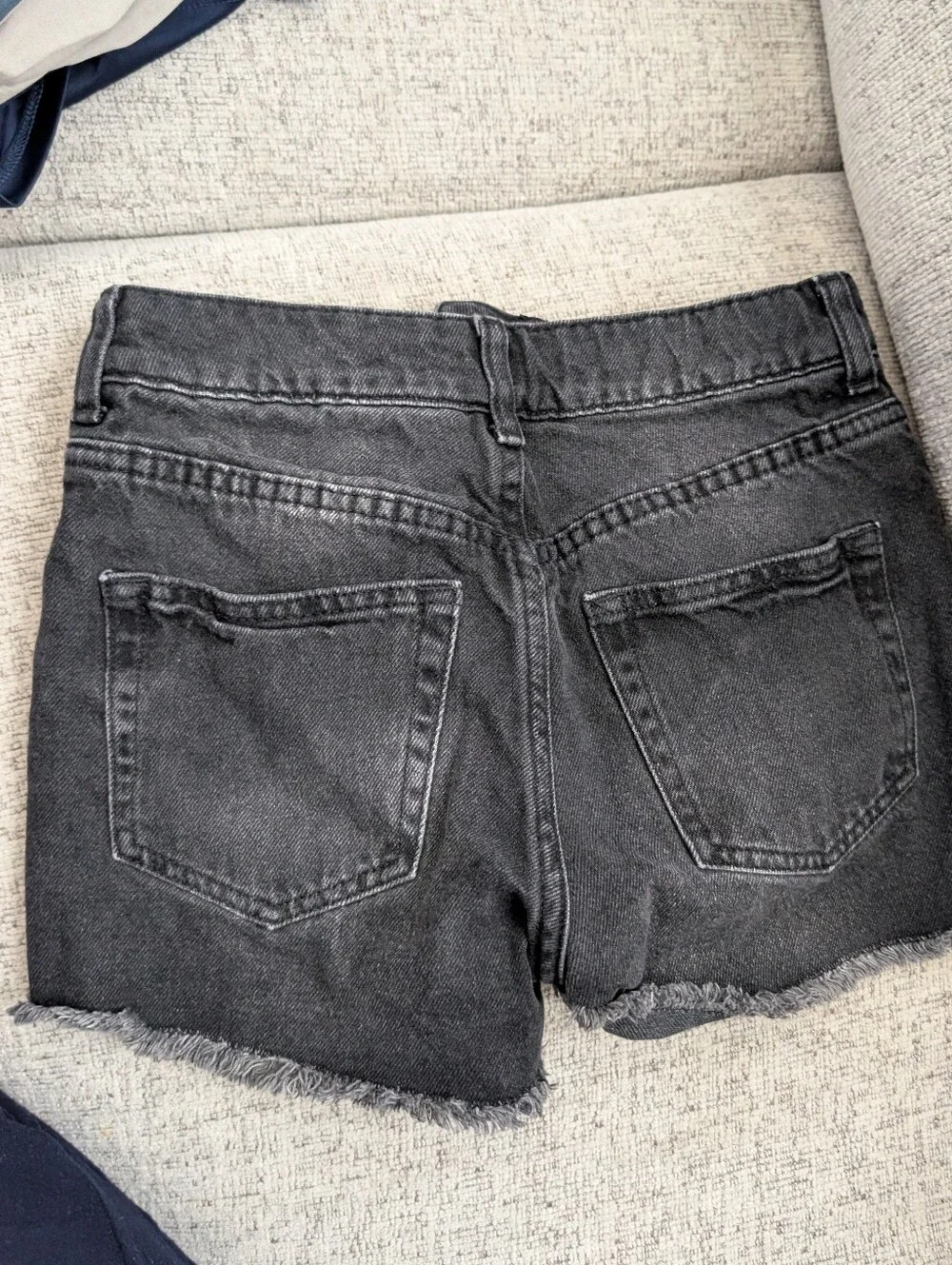Black Distressed Denim Shorts - Women